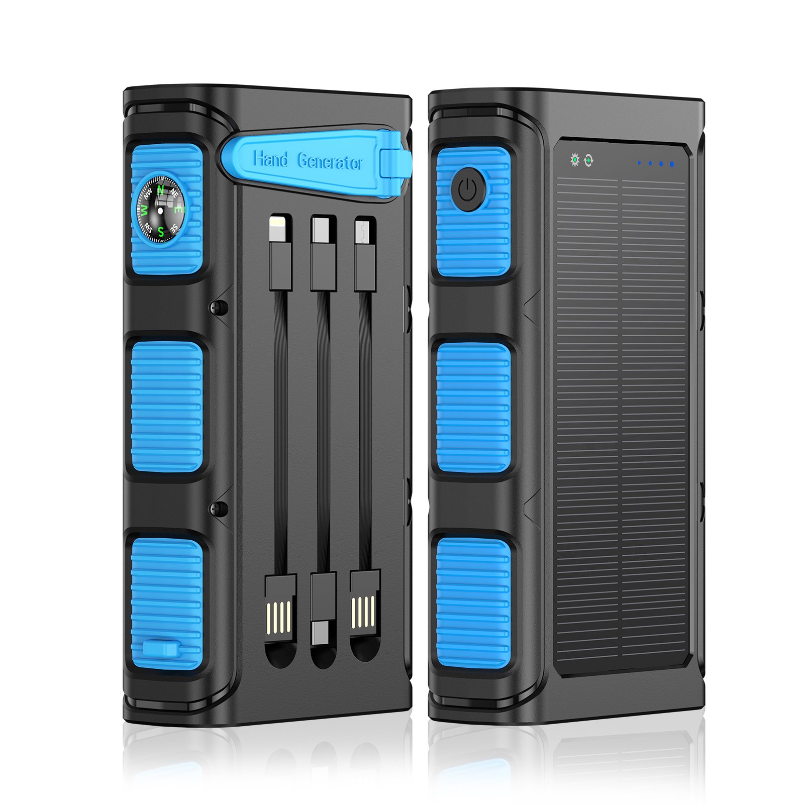Trending Hand Crank Solar Power Bank 30000mAh Outdoor Camping Waterproof Powerbank For Smart Phone