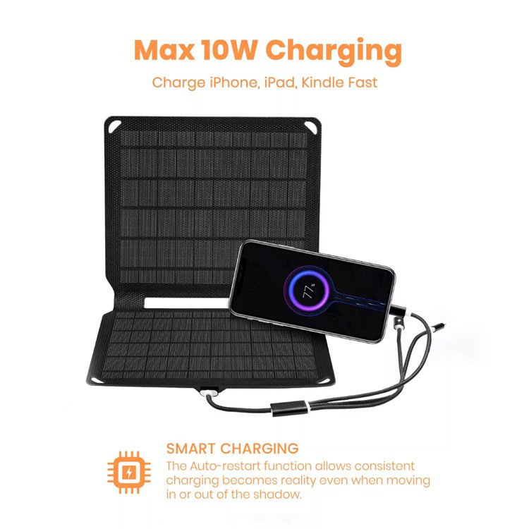 Waterproof Outdoor Mobile Portable Flexible Solar Panel Charger 10W Universal Solar Power Bank
