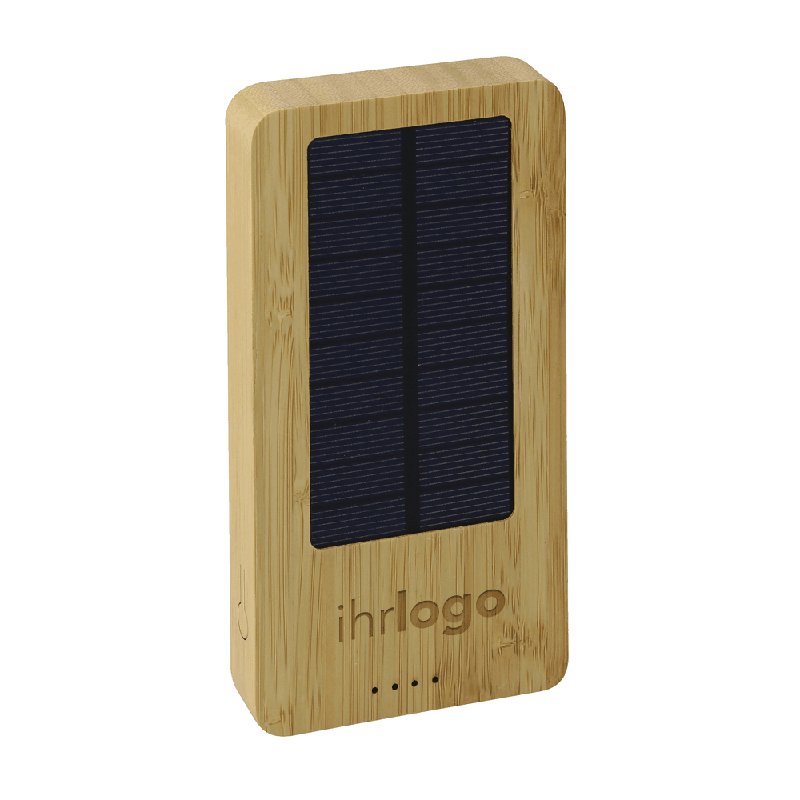 New Private Bamboo 10000mah USB C Wireless PowerBank Solar Power Bank