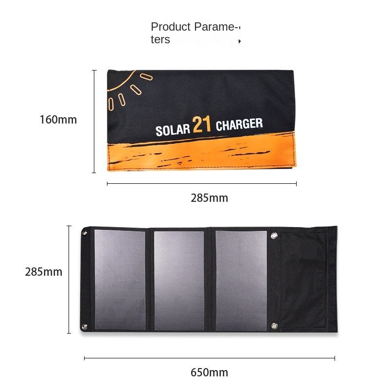 Portable 21W 15W Outdoor Riding Solar Folding Bag 100W USB Mobile Phone Solar Charging Board Portable Solar Charger