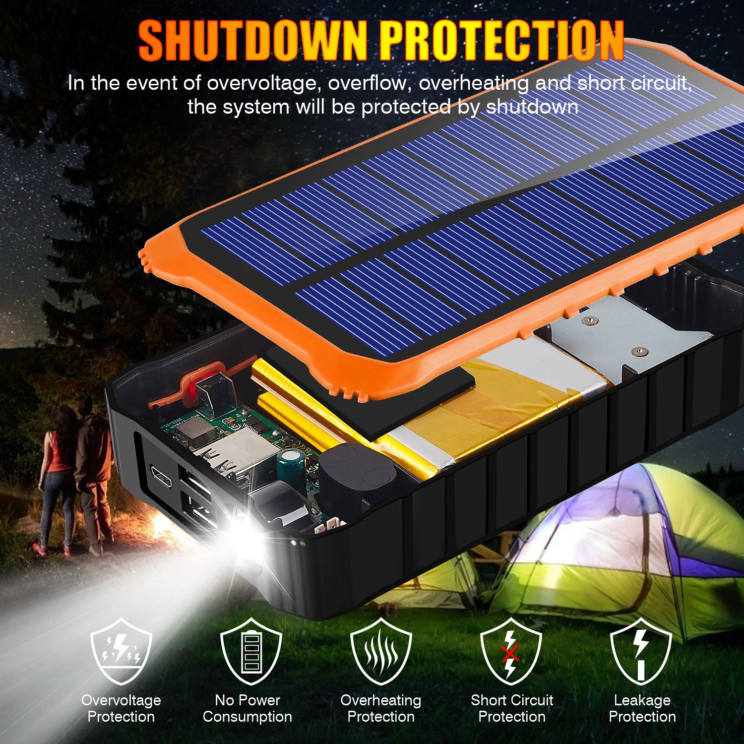 PSE CE ROHS Waterproof Mobile Cell Phone Charger Solar hand crank Power Bank Charger 12000mAh