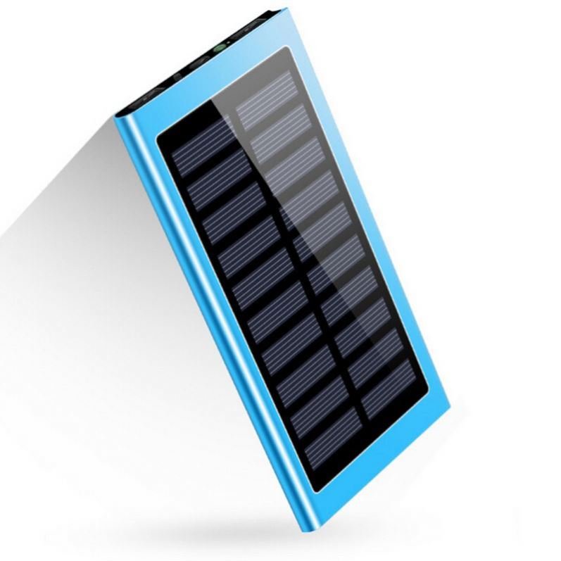China Factory Slim Solar Power Bank 20000mAh Portable Solar Charger Aluminum External Battery Backup Ultra Thin Solar Power Bank
