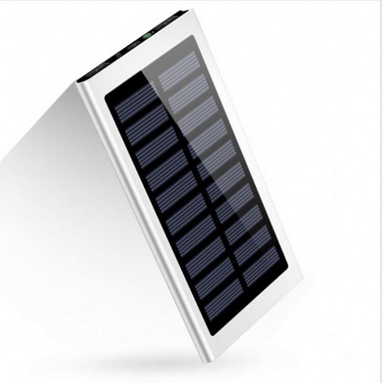 China Factory Slim Solar Power Bank 20000mAh Portable Solar Charger Aluminum External Battery Backup Ultra Thin Solar Power Bank