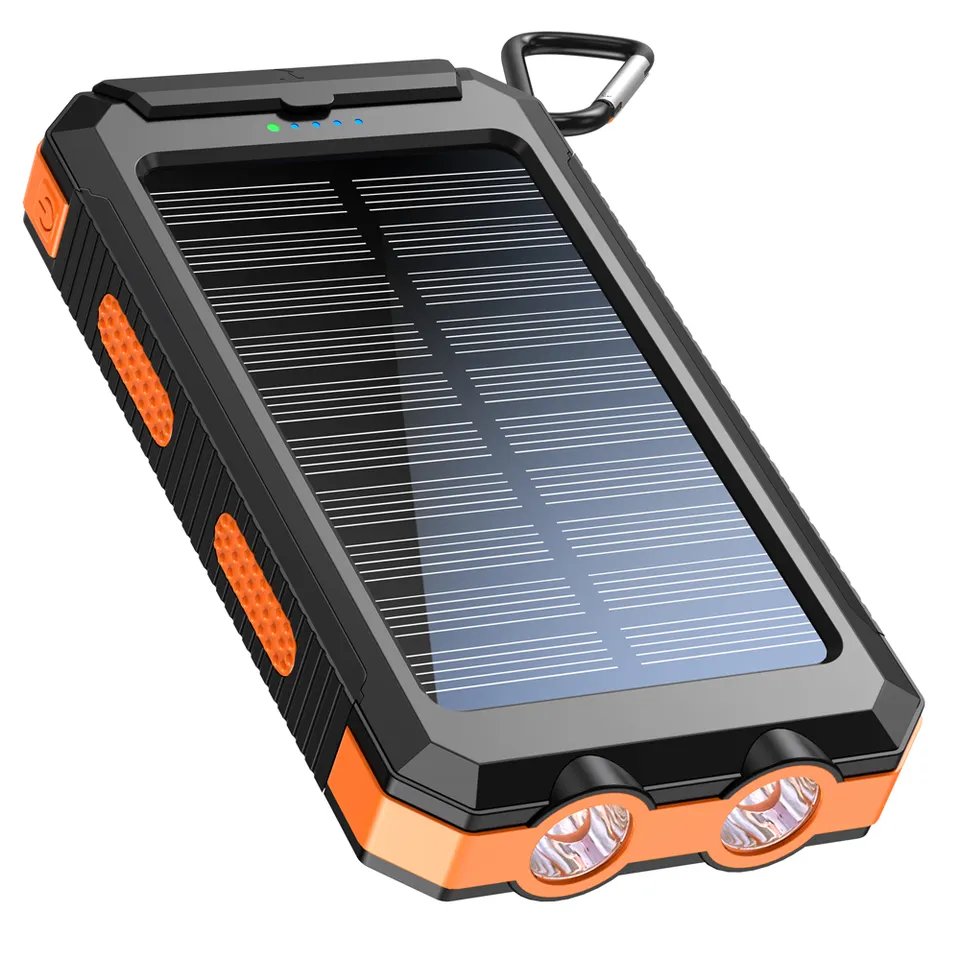 Solar charger power bank built in Compass waterproof 20000mAh mobile solar power bank charger