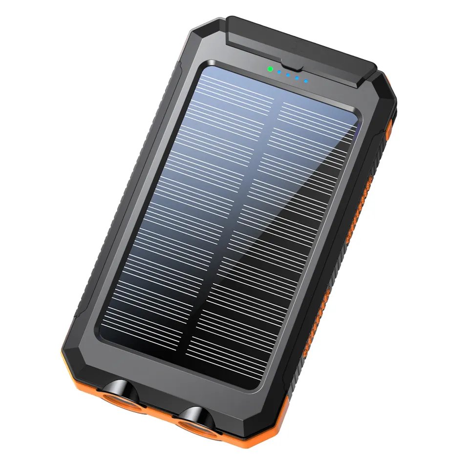 Solar charger power bank built in Compass waterproof 20000mAh mobile solar power bank charger