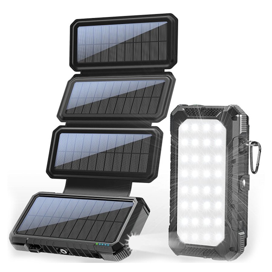 Multifunctional Universal Outdoor Camping Waterproof Mobile Power Banks Large Capacity 20000mah Solar Charging Treasure