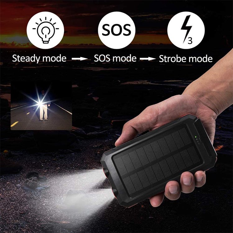 Kitway Waterproof Outdoor Camping Dual Usb Solar Charger Solar Power Bank Hot Sale US Belt With Compass and Led Torch