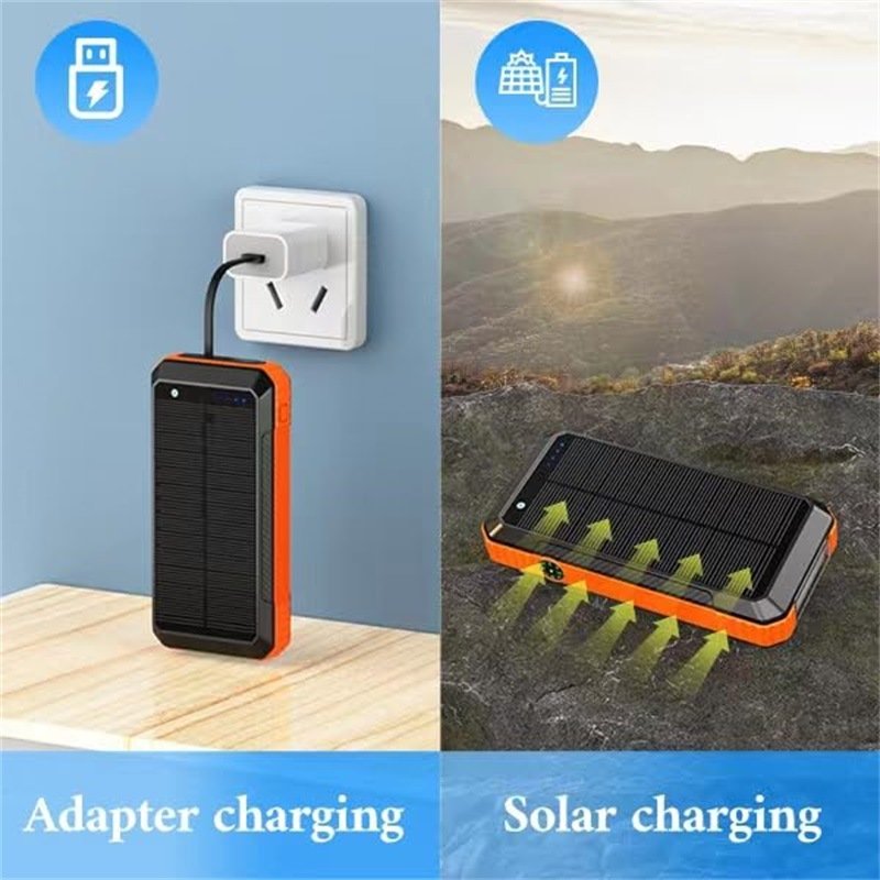 fast charging power bank solar wireless mini solar energy power bank 30000mah solar charger power bank