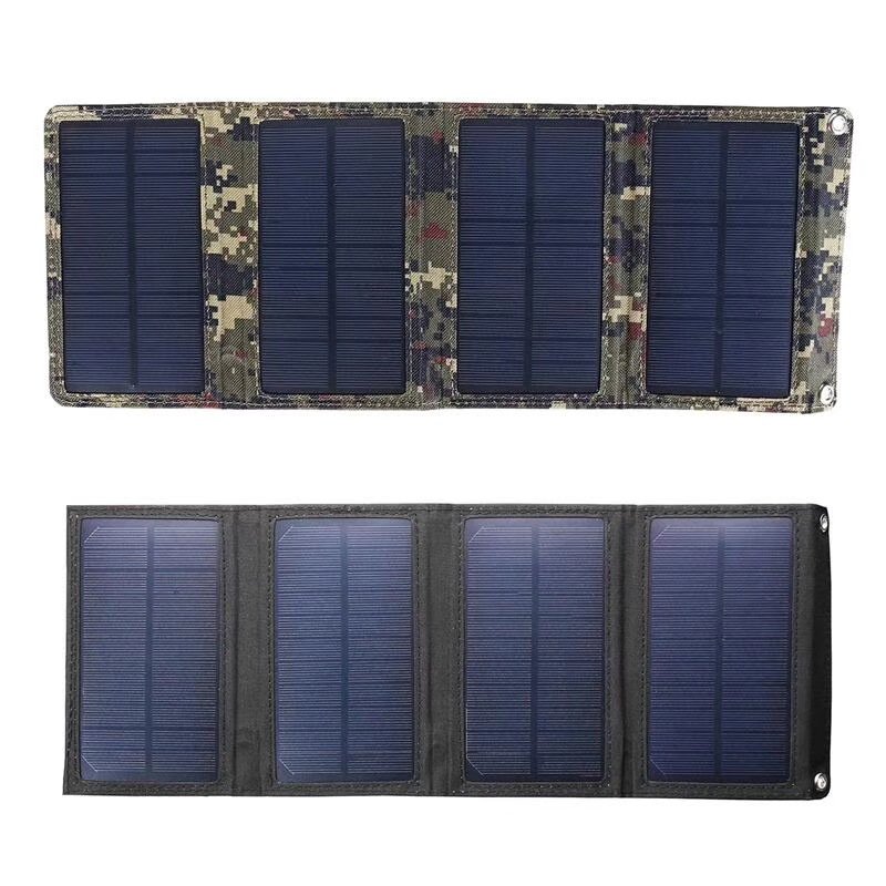 2024 Popular Intelligent High Efficiency Cheap 10W Portable Foldable Solar Phone Charger Solar Panel For Outdoor Camping Hiking
