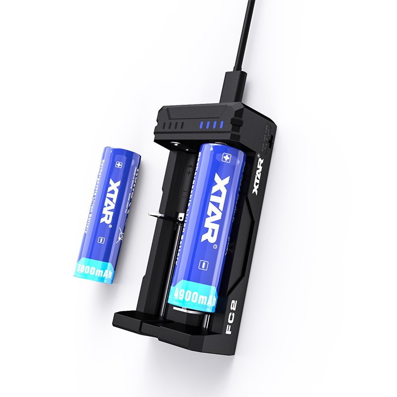 XTAR FC2 2A Fast Charger Type C Battery Charger for AA AAA 18650 16340 Ni-MH Li-ion Battery