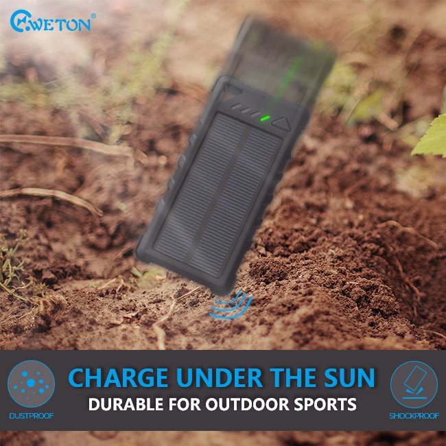 16000mAh Factory Wholesale Solar Power Bank External Battery Powerbank Portable Portable Phone Solar Charger