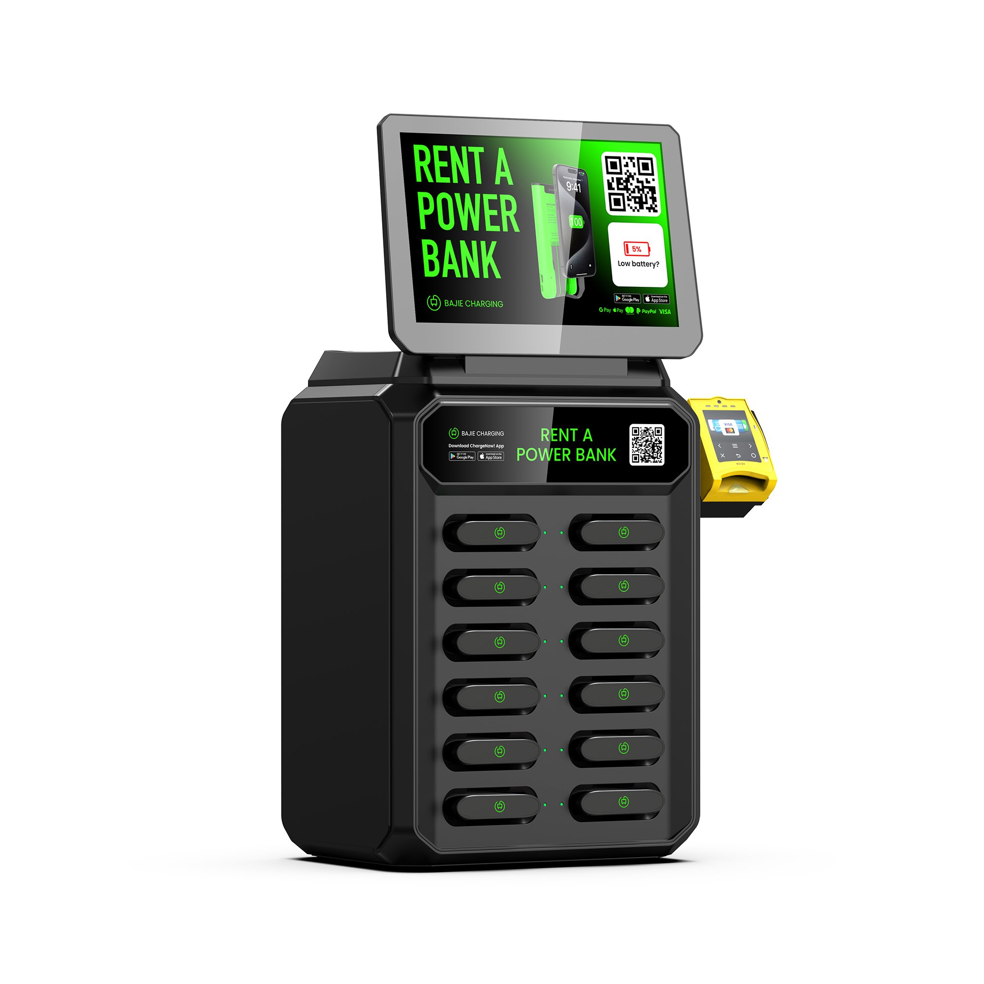 12 Slots Charging Station NFC Payment Charger Mobile Phone Vending Power Bank Terminal Power bank Share Kiosk For Shopping mall
