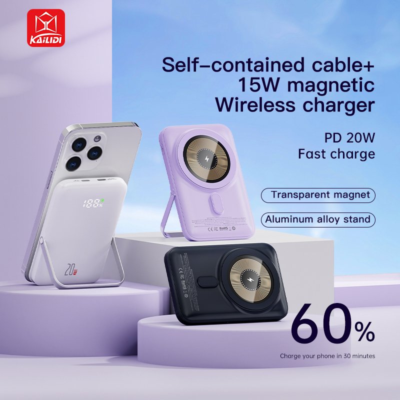 10000mah magnetic powerbank portable battery pd 20w power bank with cable