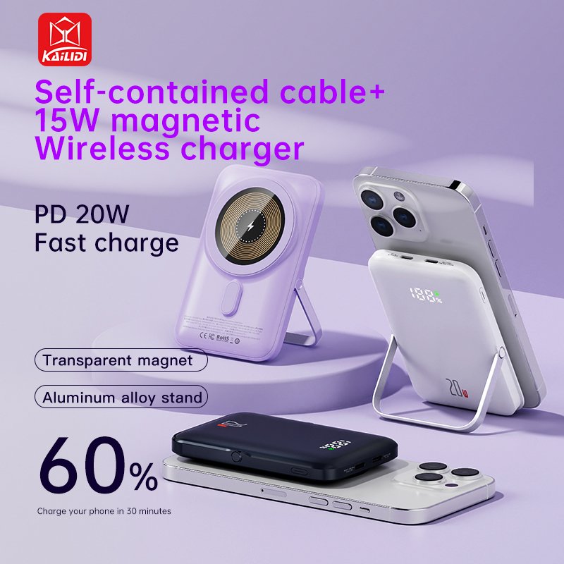 10000mah magnetic powerbank portable battery pd 20w power bank with cable