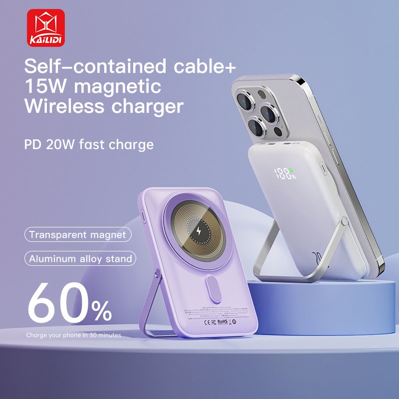 10000mah magnetic powerbank portable battery pd 20w power bank with cable