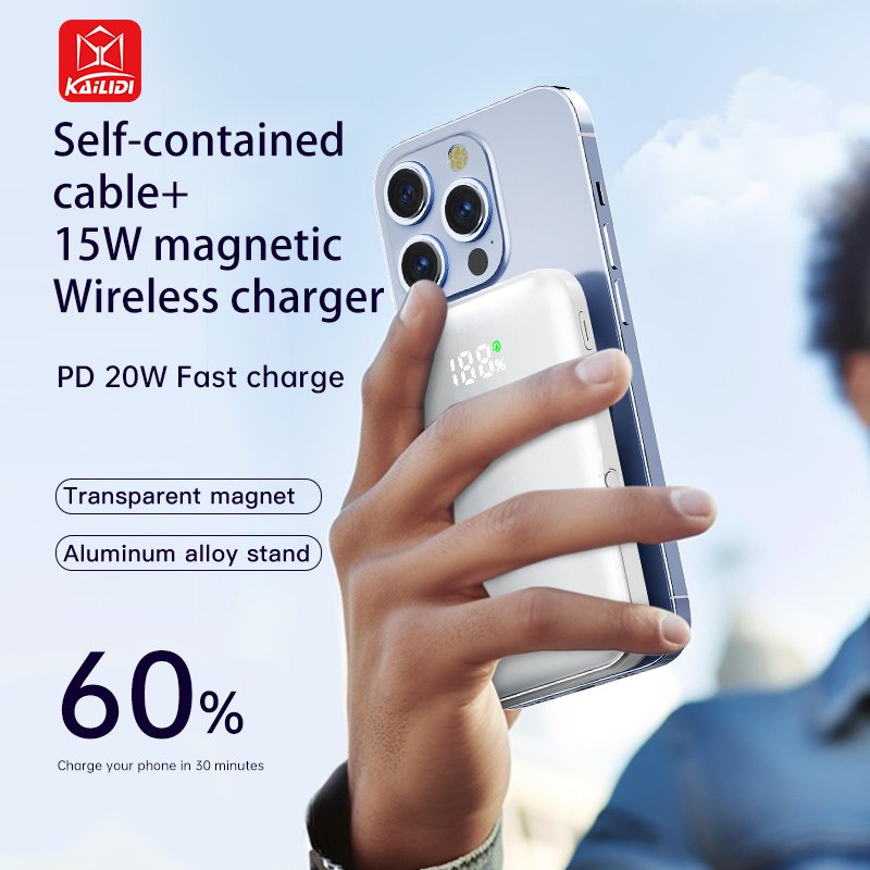 10000mah magnetic powerbank portable battery pd 20w power bank with cable