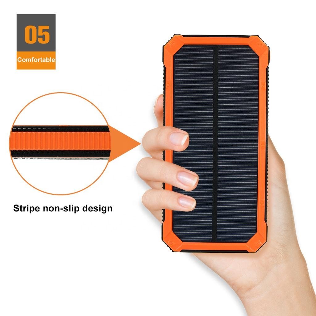 2024 New Outdoor Waterproof Portable Powerbank 10000mah Dual USB Solar Power Banks Display Charger 20000mah Product