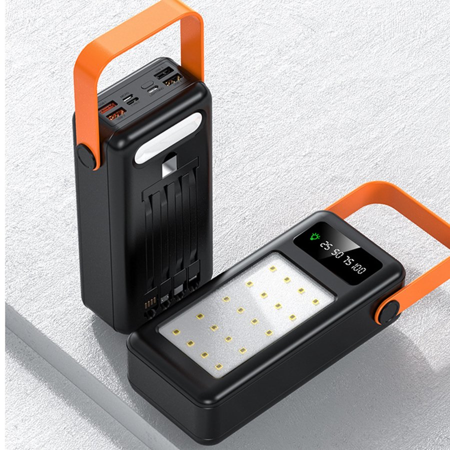 Manufacture Price 50000mAh Solar Portable Charger Power Bank Quick Charging With Built-In Cable Power Bank