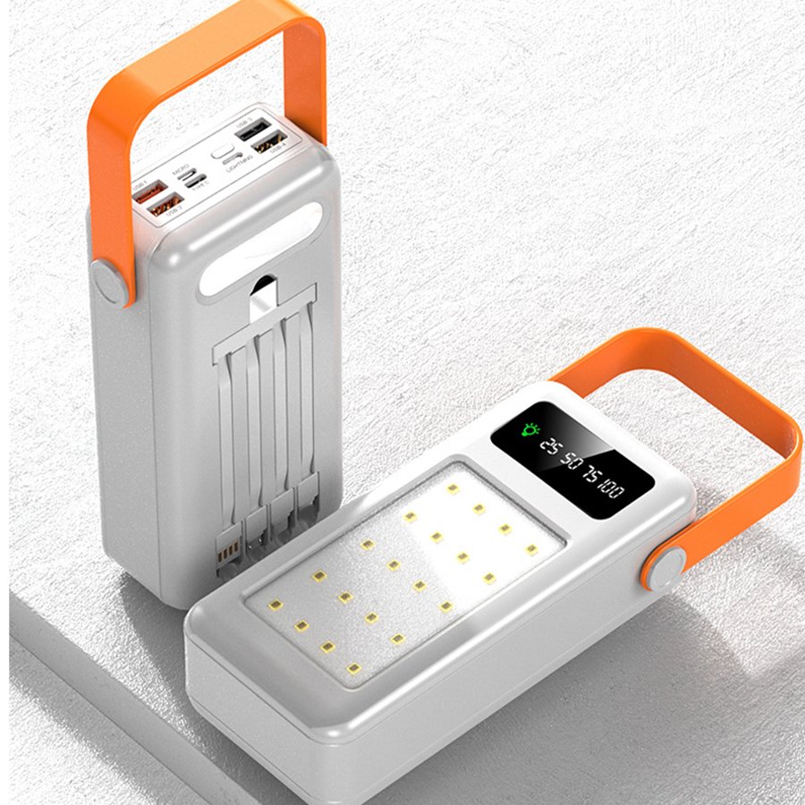 Manufacture Price 50000mAh Solar Portable Charger Power Bank Quick Charging With Built-In Cable Power Bank
