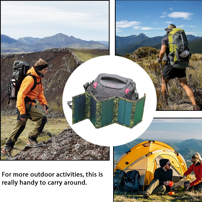 35W Solar panel Charging solar photovoltaic panel Outdoor emergency mobile power Solar folding pack