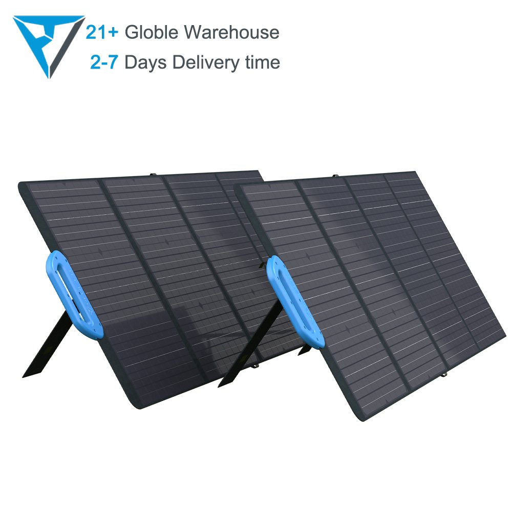 Bluetti Pv120 120w Foldable Portable Solar Panel Mobile Folding Outdoor Camping Monocrystalline Silicon Flexible All Black Kit