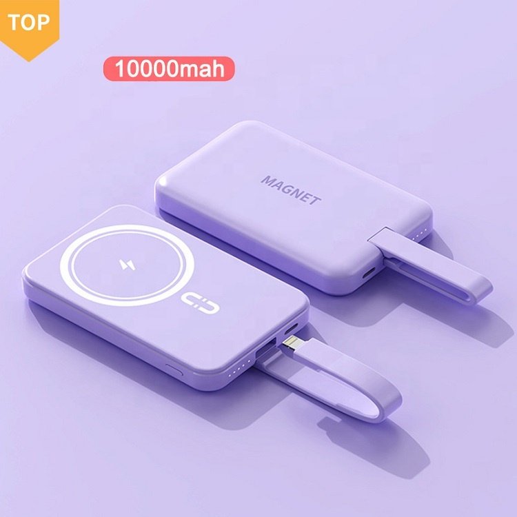 For Iphone Android Phone Magnet 10000mah Portable Power Bank Wireless Power Bank 10000mah Fast Charging