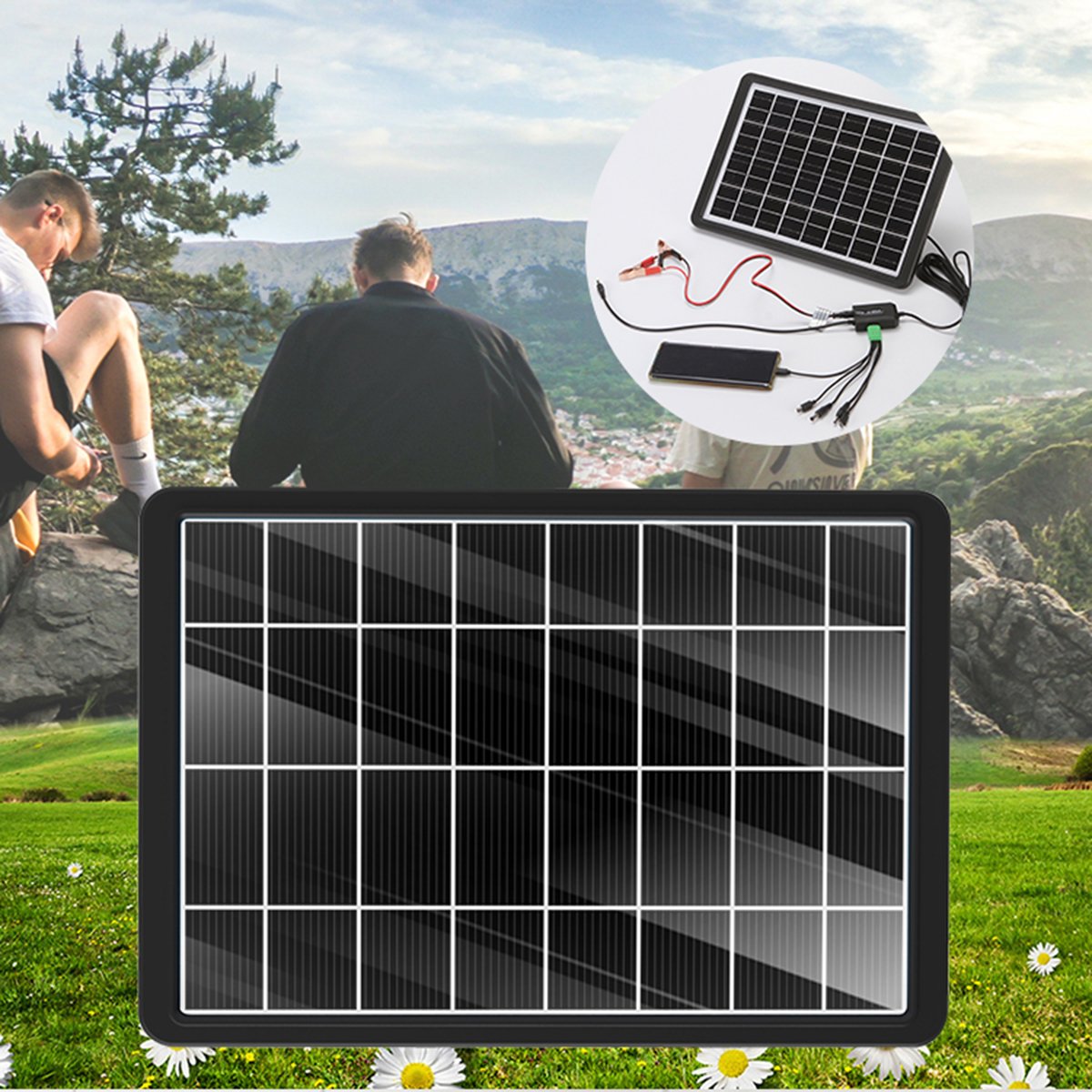 16V 15W Mini Panel Solar Camping Portable Solar Panels Kit Solar Charger For Cell Phone