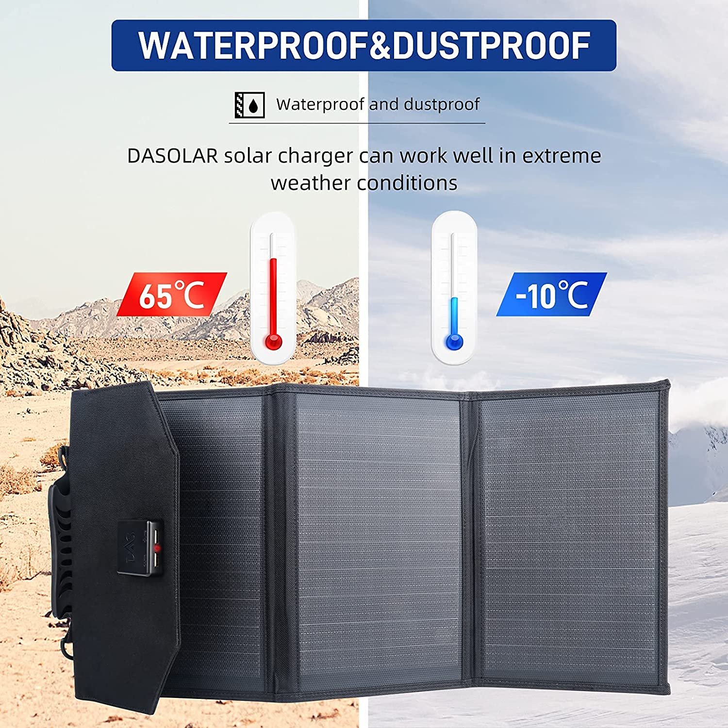 30W Portable Charger Solar Panel Waterproof Foldable Solar Panel USB Type-c Phone Charger fast charging 5V/9V 20/30 Watts