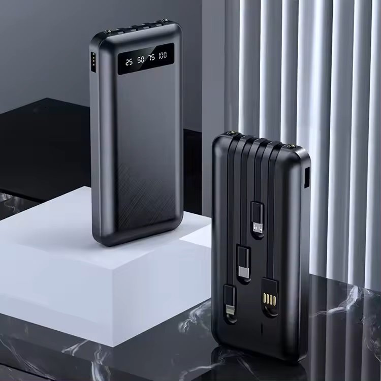 Power Bank 20000mAh Cargador Portatil With Cables Portable Charger For iphone Samsung Pixel Powerbank 50000mah