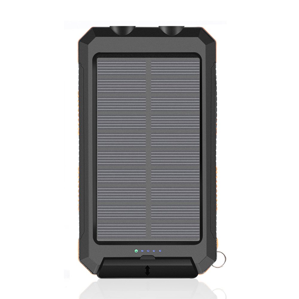 new trending products 2024 IP67 Waterproof high capacity 8000mAh Compass DC input output dual LED flashlight solar power bank
