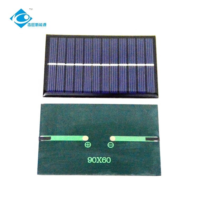 6V Lightweight Silicon Solar Panel Module ZW-9060-6V Poly Epoxy Sealed Solar Panel 0.65W Mini Solar Panels Power Charger