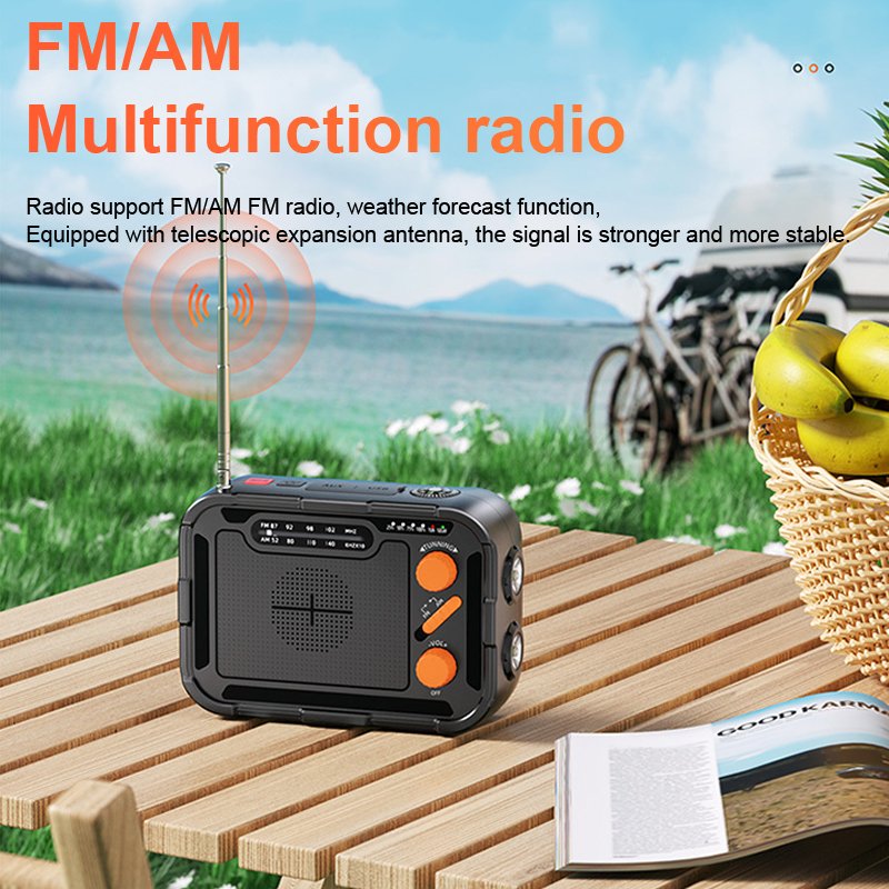 Large Capacity 5000mah Portable Solar Power Bank Multifunctional Display Charging for Outdoor Emergency Mobile Charger