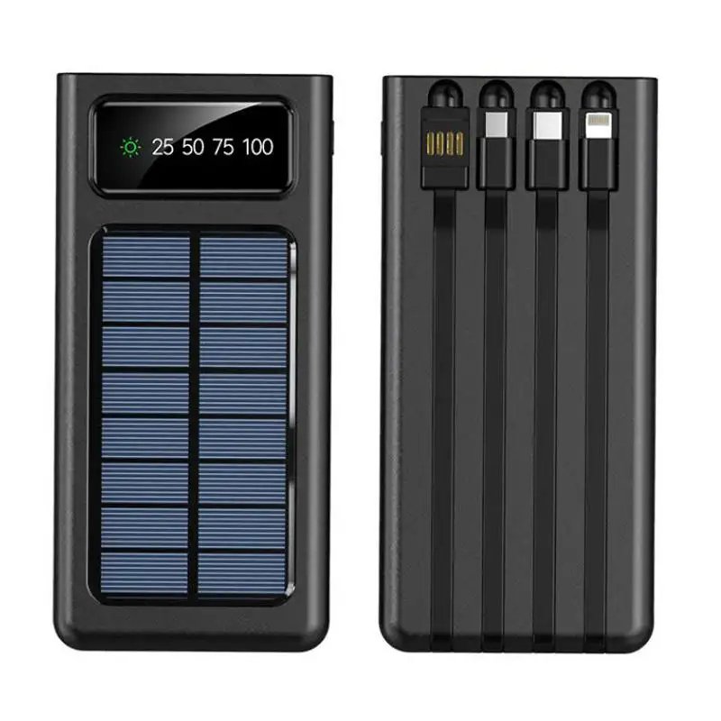 Trending Product High Capacity Outdoor Flashlight Solar Powerbank Mobile Power Supply 30000mah Solar Panel Charger Power Bank