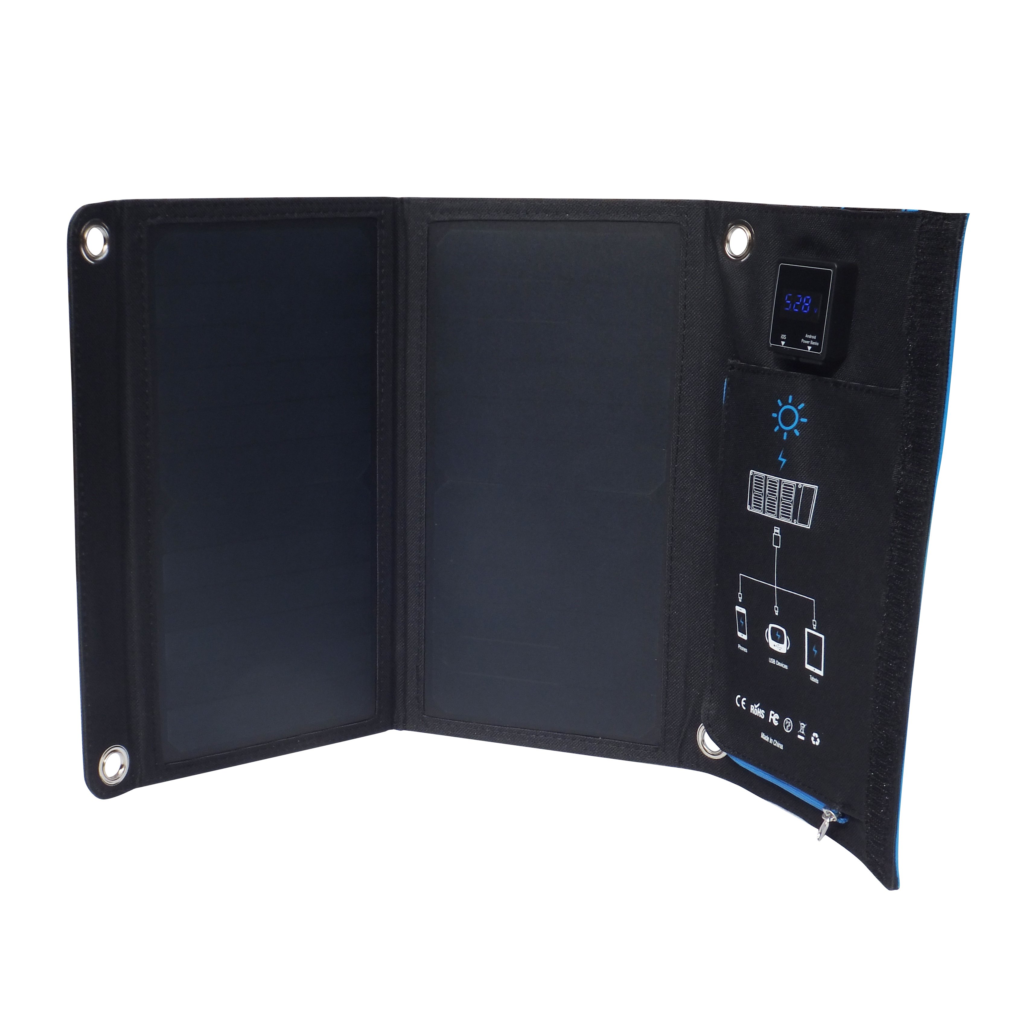 Folding solar charger 15W 2A Cell Phone Solar Charging Panel Portable mobile phone Solar charger bag