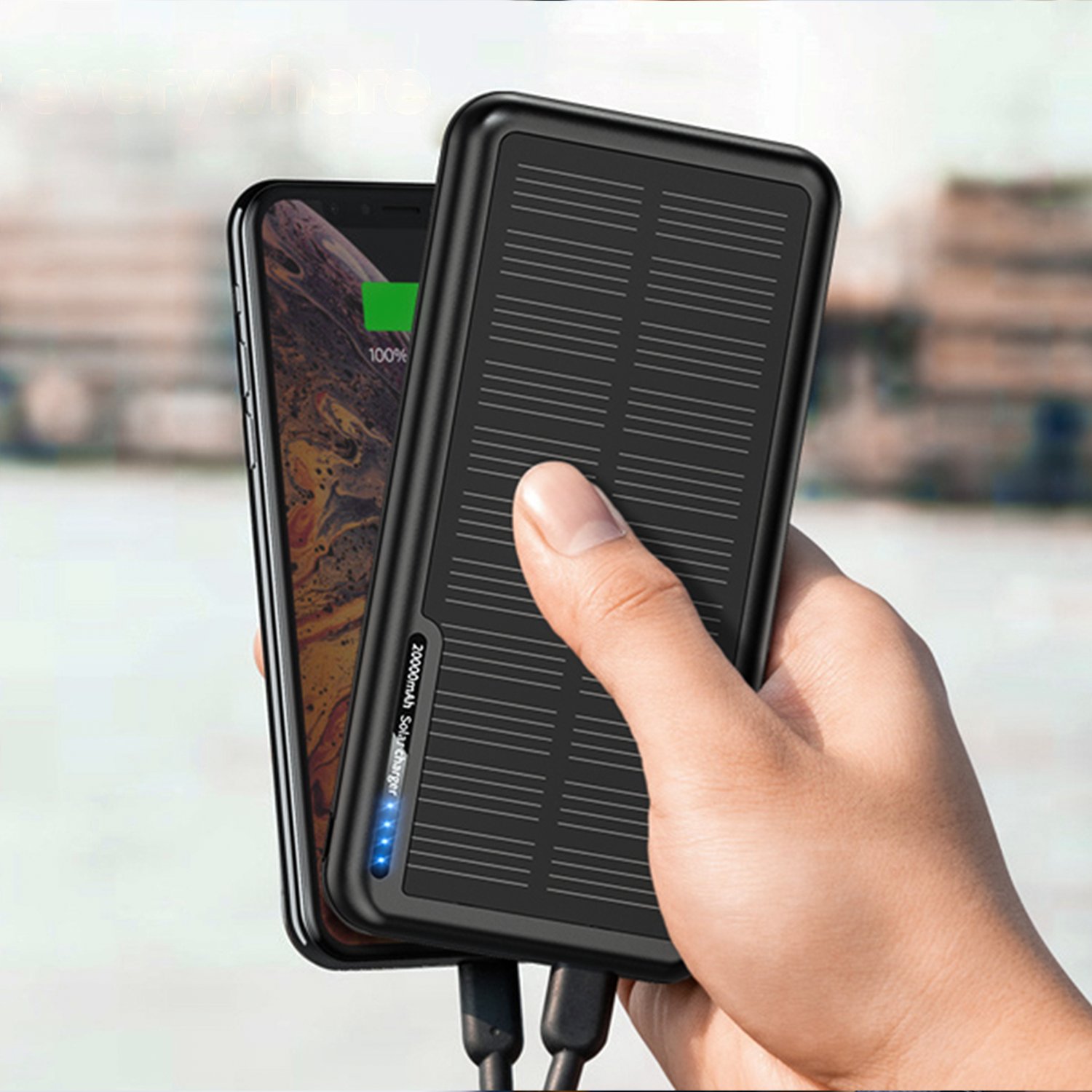 PSE CE ROHS Waterproof Mobile Cell Phone Charger Solar Power Bank Charger 8000Mah 10000mah