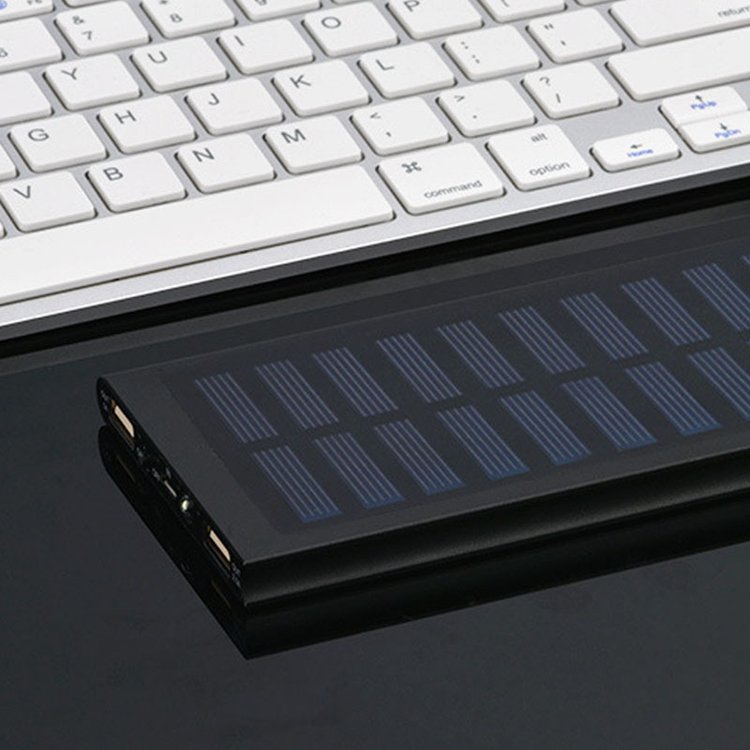 Slim Aluminium Alloy Solar Power Bank For Mobile Phone charger 10000mAh portable external backup battery power bank 20000mah
