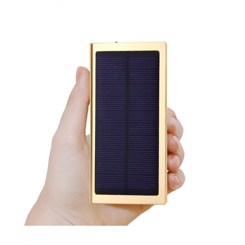 Slim Aluminium Alloy Solar Power Bank For Mobile Phone charger 10000mAh portable external backup battery power bank 20000mah