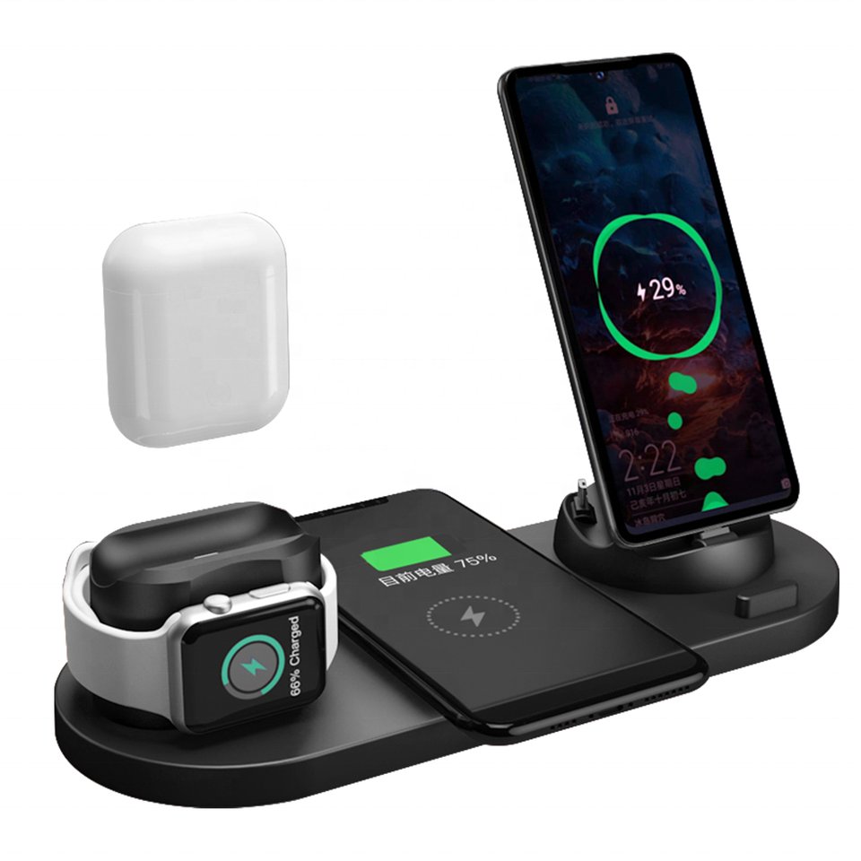 Custom logo 15W Wireless Charger Stand Magnetic Phone Charger 6 In 1 Wireless Charger For Iphone