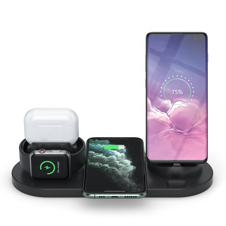 Custom logo 15W Wireless Charger Stand Magnetic Phone Charger 6 In 1 Wireless Charger For Iphone