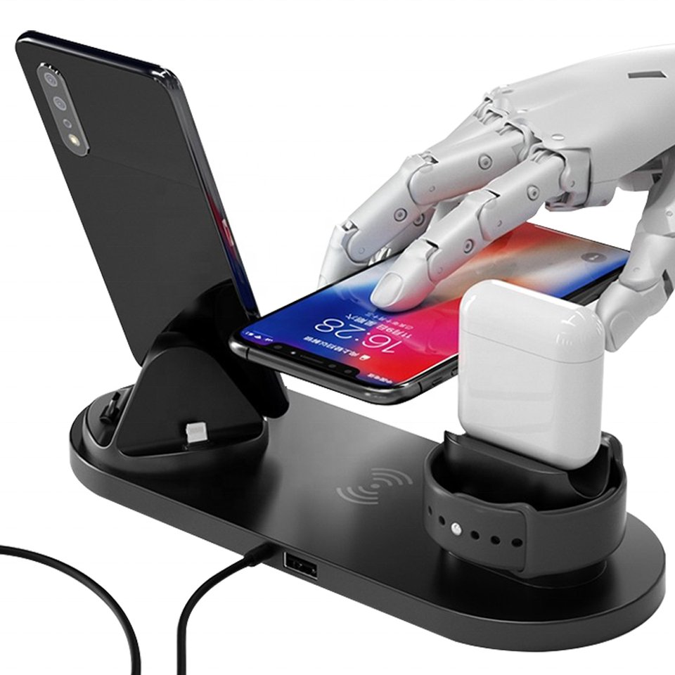 Custom logo 15W Wireless Charger Stand Magnetic Phone Charger 6 In 1 Wireless Charger For Iphone