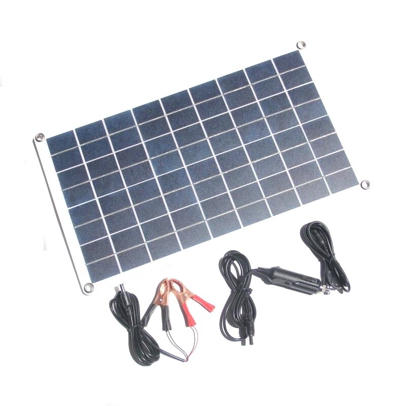 Portable Solar Charger Portable Flexible 16W 18V Solar Panel for 12V Car Battery Mobile Phone Charger with Double USB/DC Output