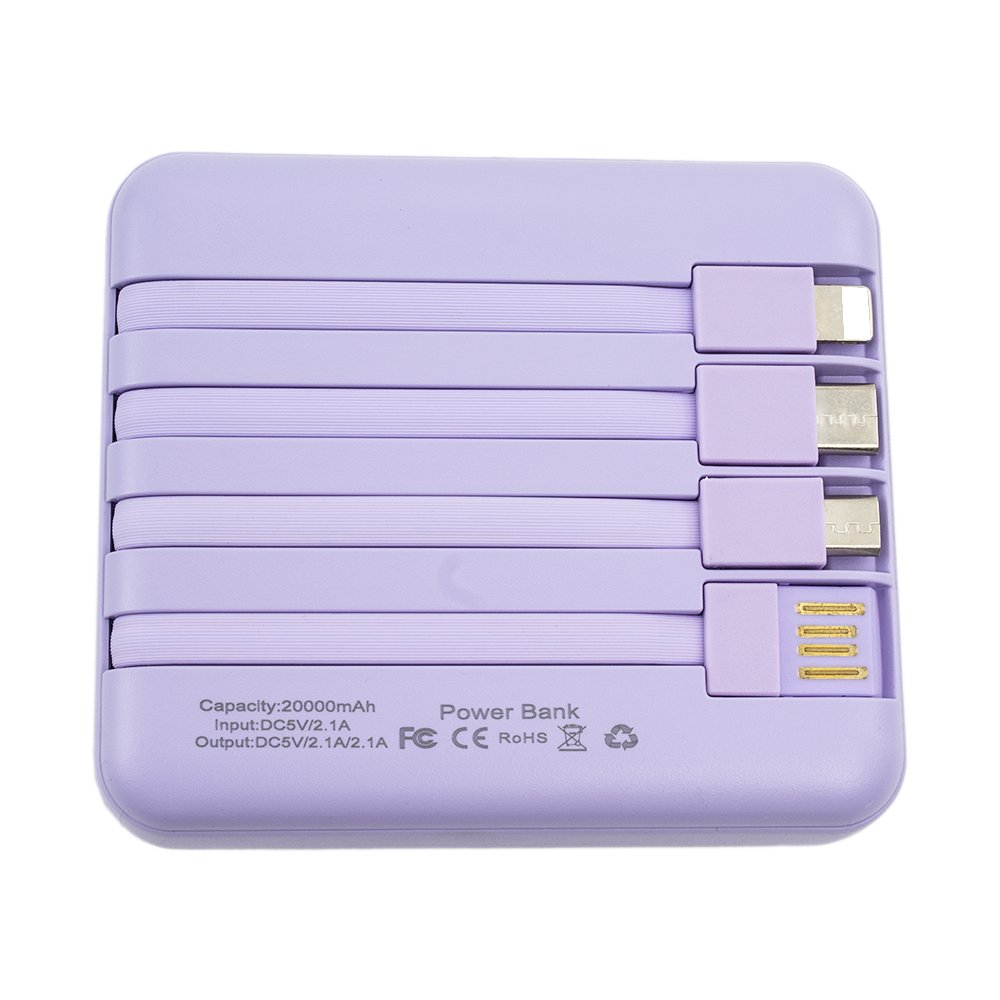 2024 New DX-169 Fast Quick Charge Power Banks Mobile Phone Portable Power Bank 20000mAh Charger Cute Cartoon Bear With 4 Cable