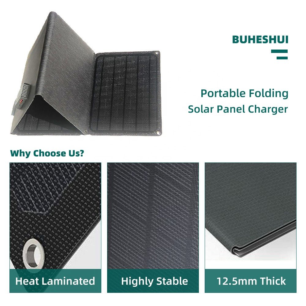 BUHESHUI Outdoor Waterproof Mobile Power ETFE Foldable Solar Panel Charger 30W