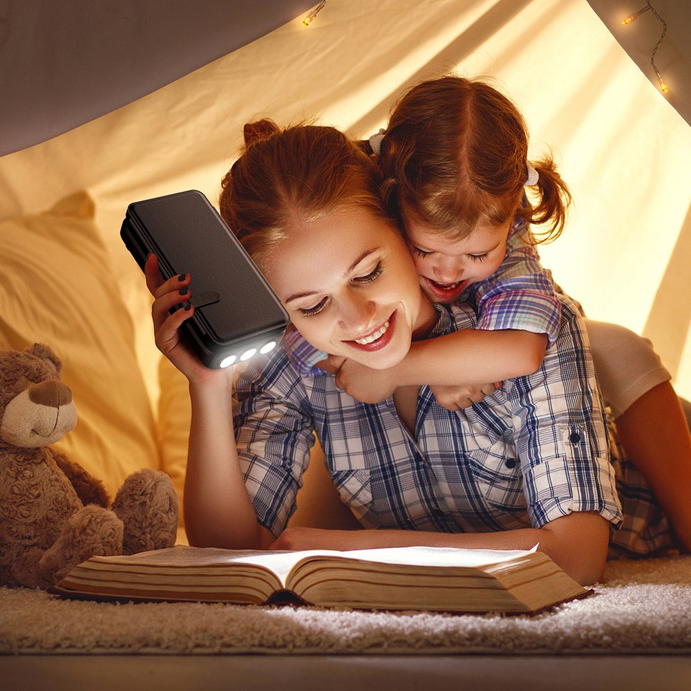 Solar Energy Storage Consumer Electronics Folding Panel Wireless Charger Power Bank 3 Built in Cable Power Bank 20000mah