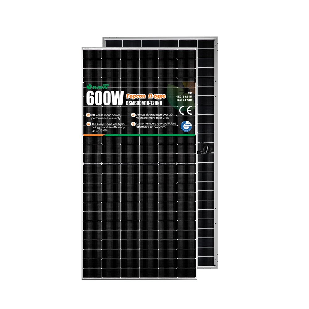 Bluesun New Product Explosion 550 580 600 watts solar panels Bifacial N-type Topcon stock solar panel set for home price