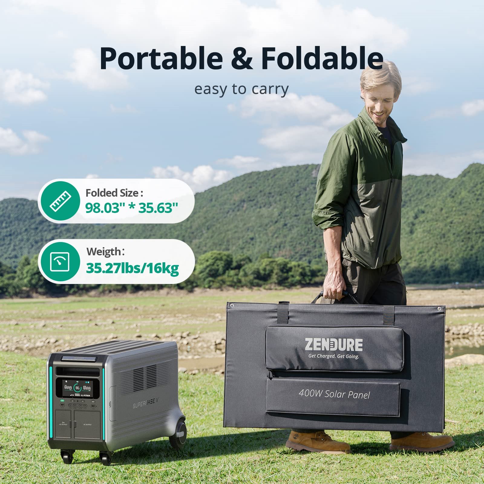 Factory direct 400W Portable Solar Panel Foldable Panel with an Adjustable Kickstand, Waterproof IP65, MC4 Output Solar Charger