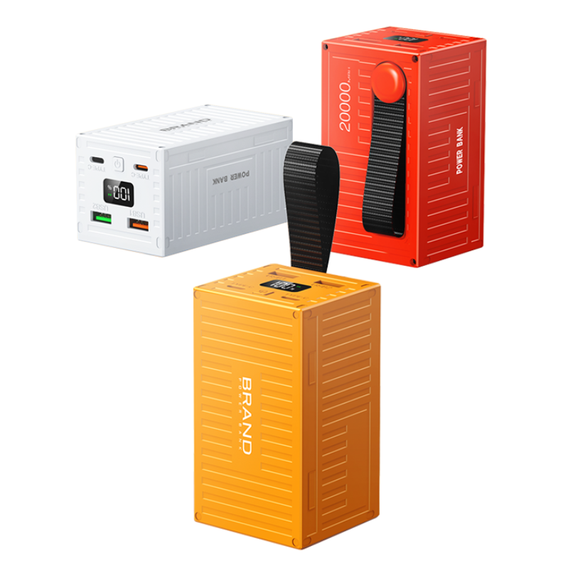 Outdoor Large Capacity Charging Treasure Container 20000 Mah Power Bank 22.5W Portable Mobile Power Supply Black Technology 387g