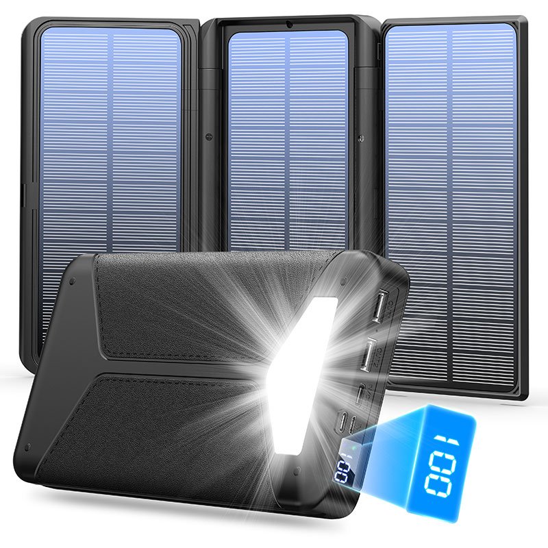 High Capacity 20000mAh Dual USB Port Output Wireless Portable Solar Charger External Battery Pack 10000mAh Solar Power Bank