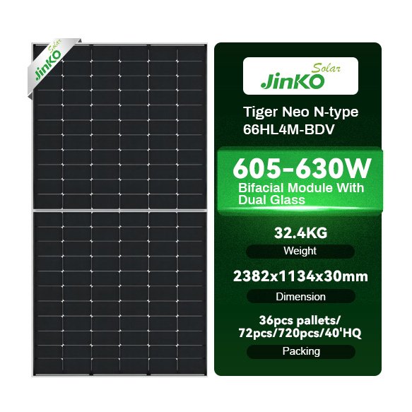 Factory Direct Tier 1 Jinko Solar Module Tiger Neo 720W 715W 710W 705W 700W Monocrystalline Half-cell N Type Topcon Solar Panel