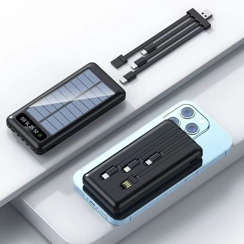 High-Efficient Solar Power Banks 2.4A Fast Quick Charging 10000mAh with LED light portable solar Power Bank charge for oraimo